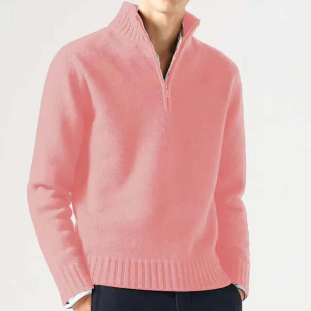 Idris - Men's Classic Quarter Zip Knitted Jumper
