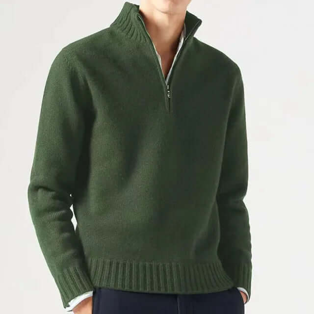 Idris - Men's Classic Quarter Zip Knitted Jumper