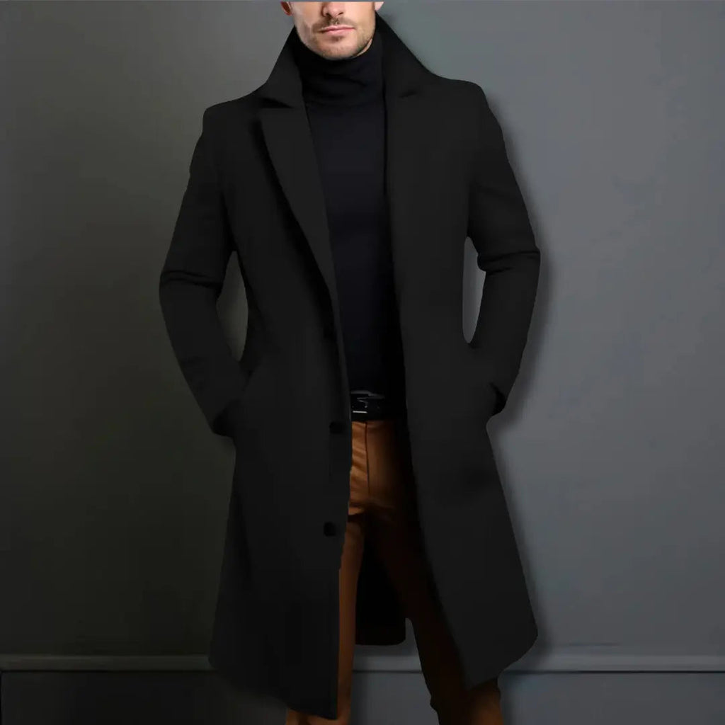 Idris - Men's Long Overcoat with Classic Tailoring