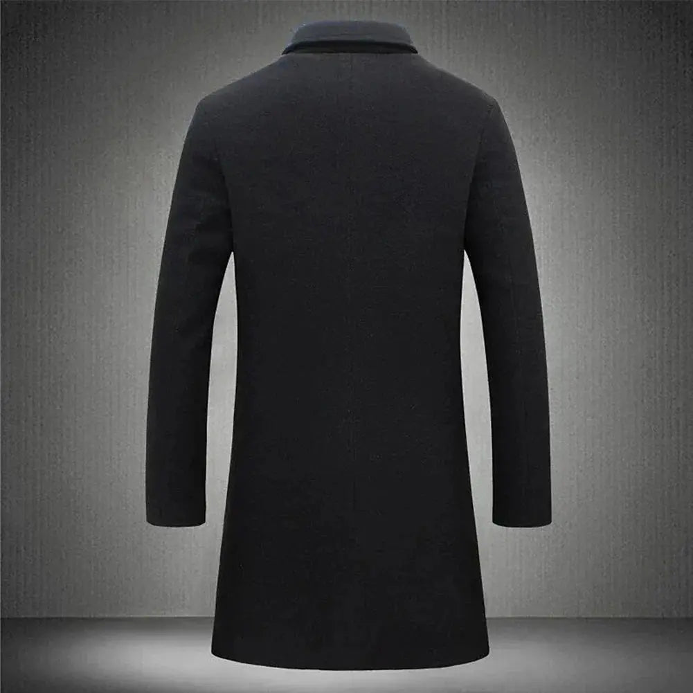 Idris - Men's Long Overcoat with Classic Tailoring