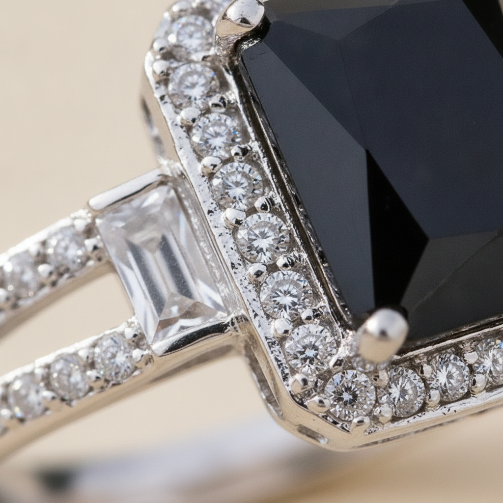 Imogen - Women's Elegant Black Stone Ring