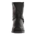 Imogen - Women's Leather-Look Calf Boots with Strap Detail
