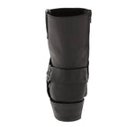 Imogen - Women's Leather-Look Calf Boots with Strap Detail