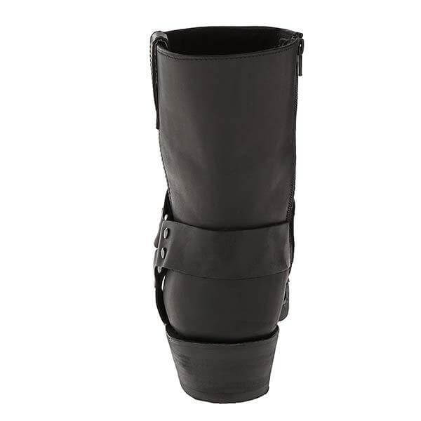 Imogen - Women's Leather-Look Calf Boots with Strap Detail