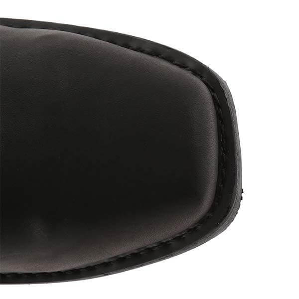 Imogen - Women's Leather-Look Calf Boots with Strap Detail