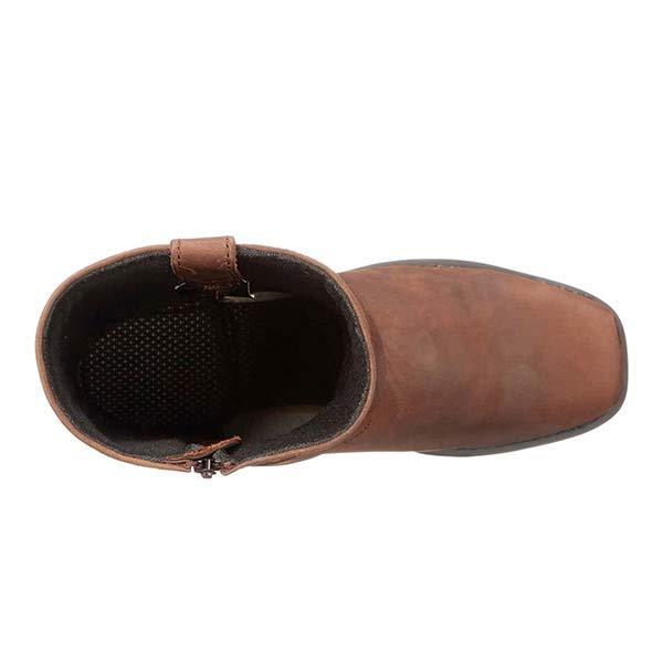 Imogen - Women's Leather-Look Calf Boots with Strap Detail
