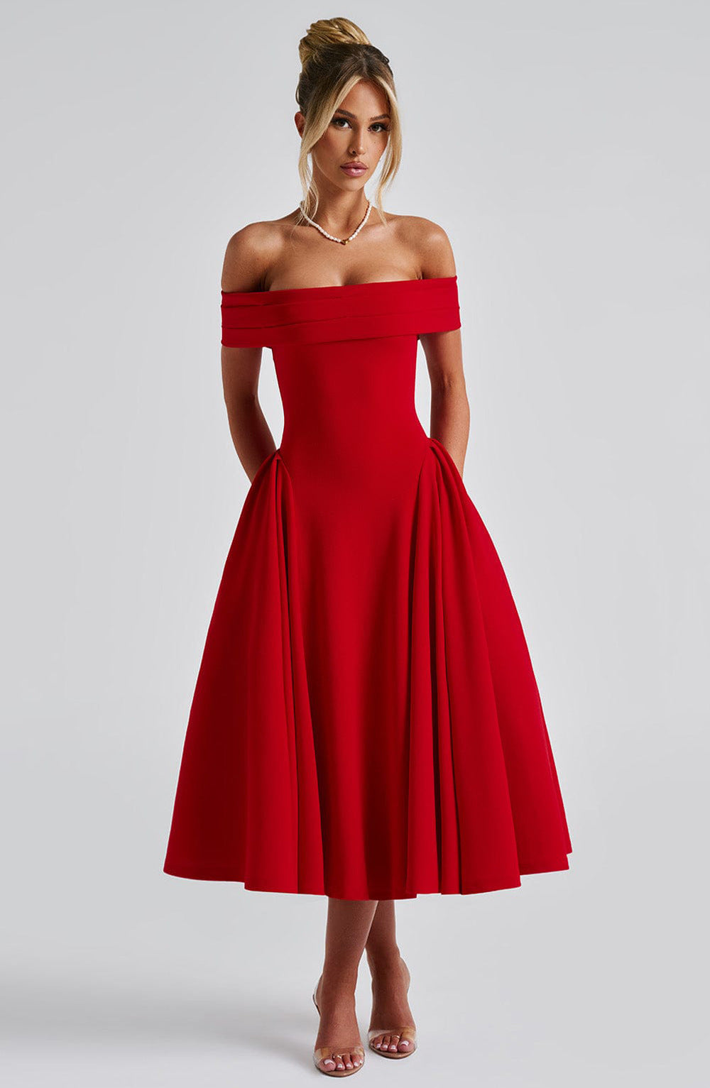 Isolde - Women's Elegant Off-Shoulder Graduation Dress