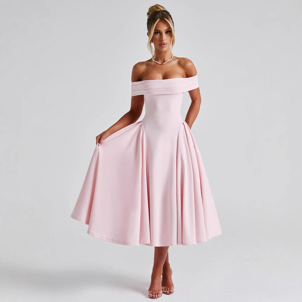 Isolde - Women's Elegant Off-Shoulder Graduation Dress