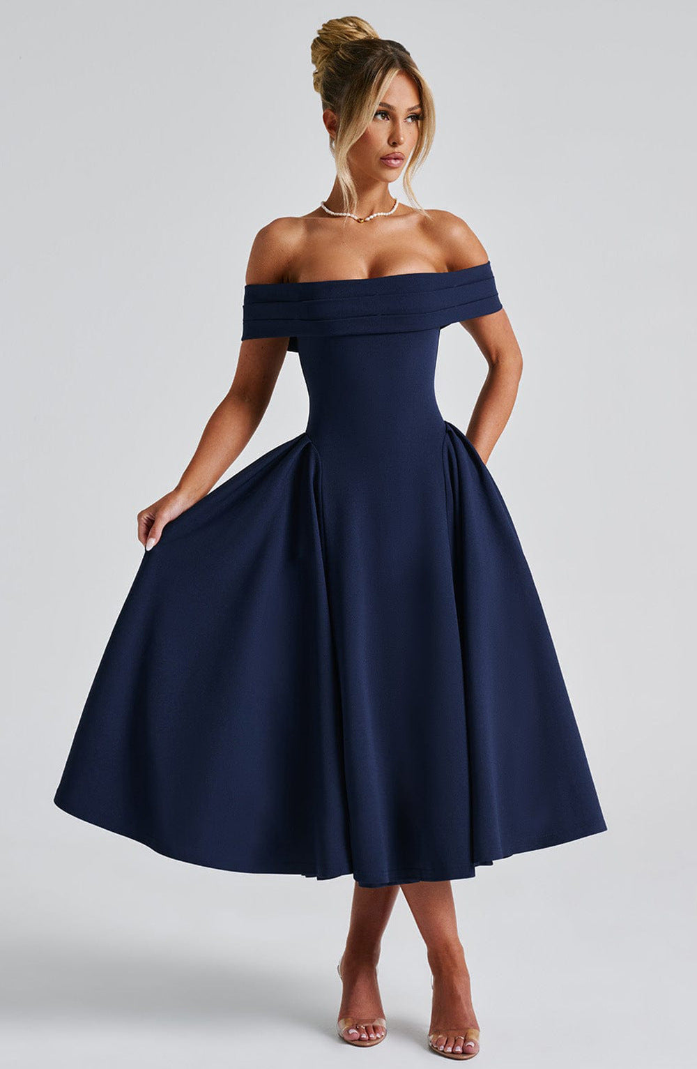 Isolde - Women's Elegant Off-Shoulder Graduation Dress