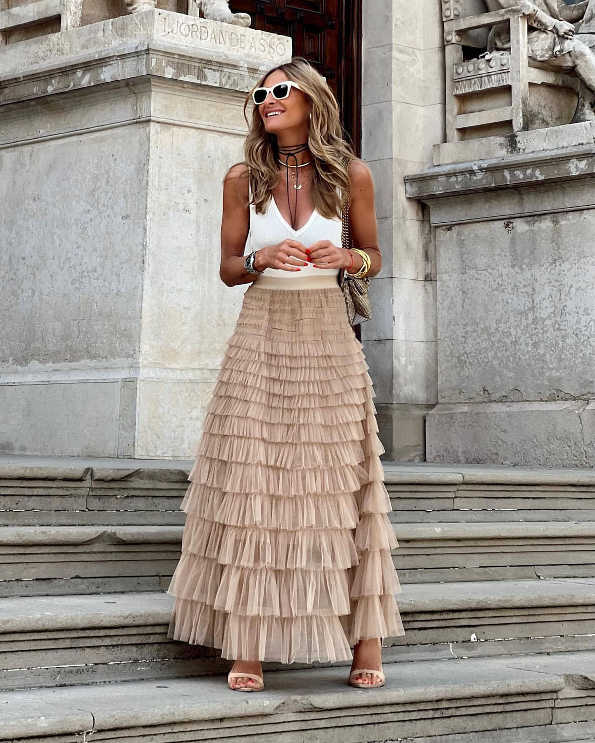 Isolde - Women's Elegant Tiered Maxi Skirt