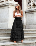 Isolde - Women's Elegant Tiered Maxi Skirt