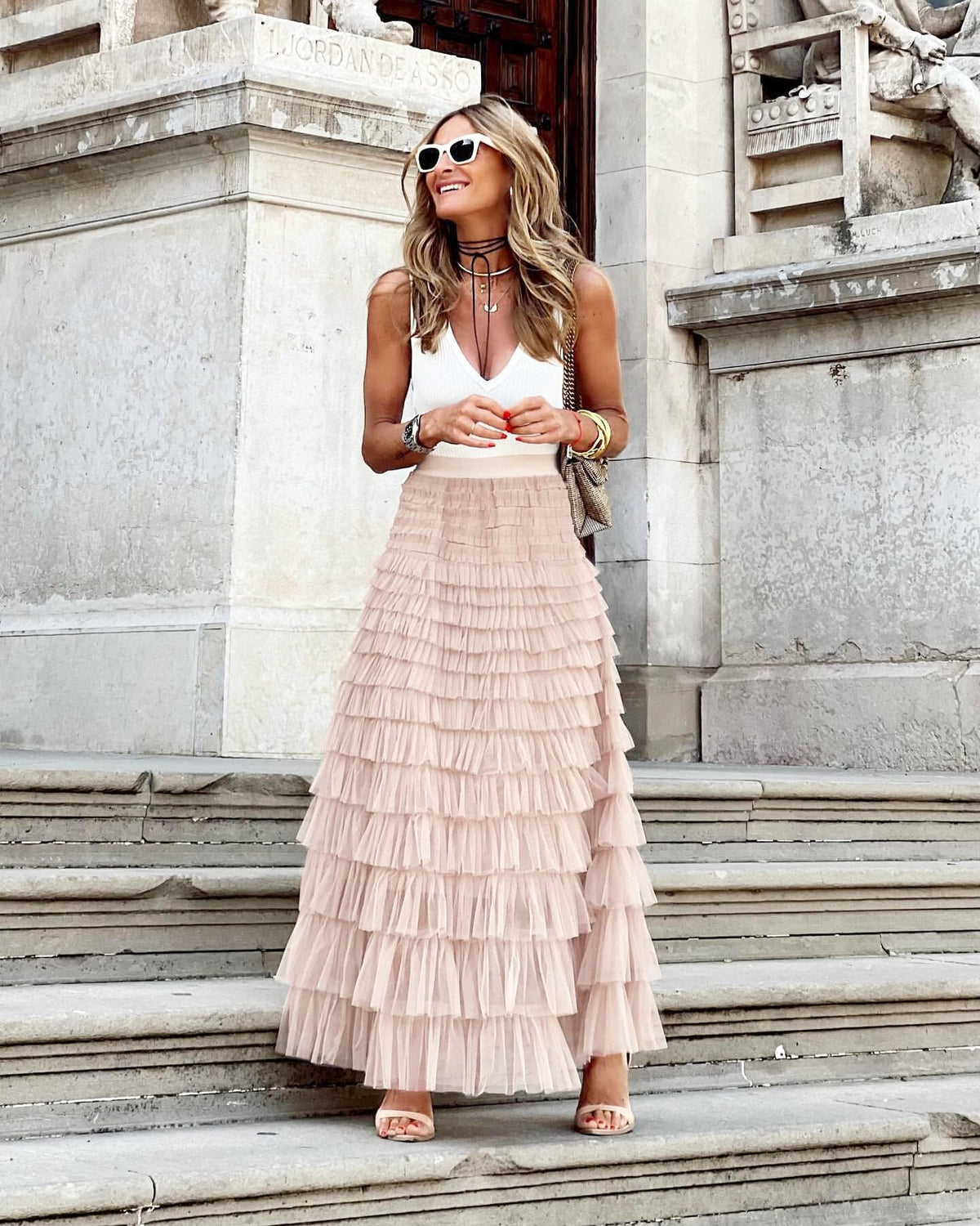 Isolde - Women's Elegant Tiered Maxi Skirt