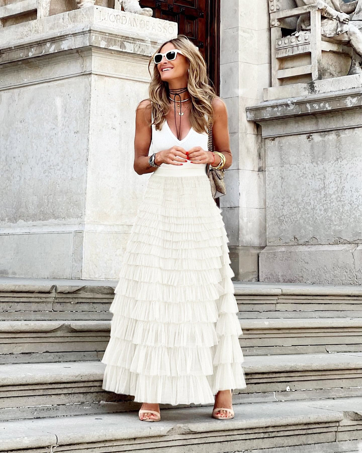 Isolde - Women's Elegant Tiered Maxi Skirt