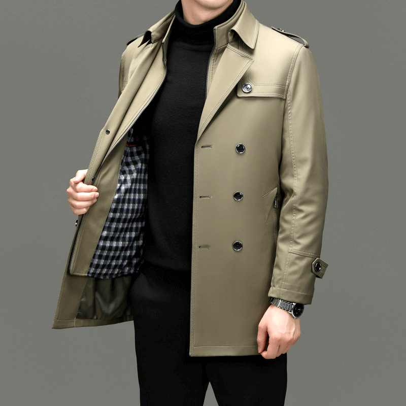 Jasper - Men's Classic Double-Breasted Trench Coat