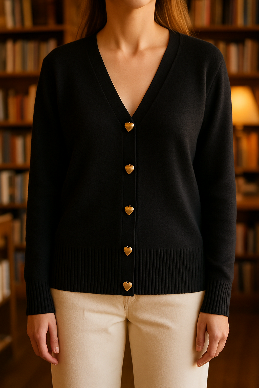 Jolene - Women's Comfort Cardigan with Heart Buttons