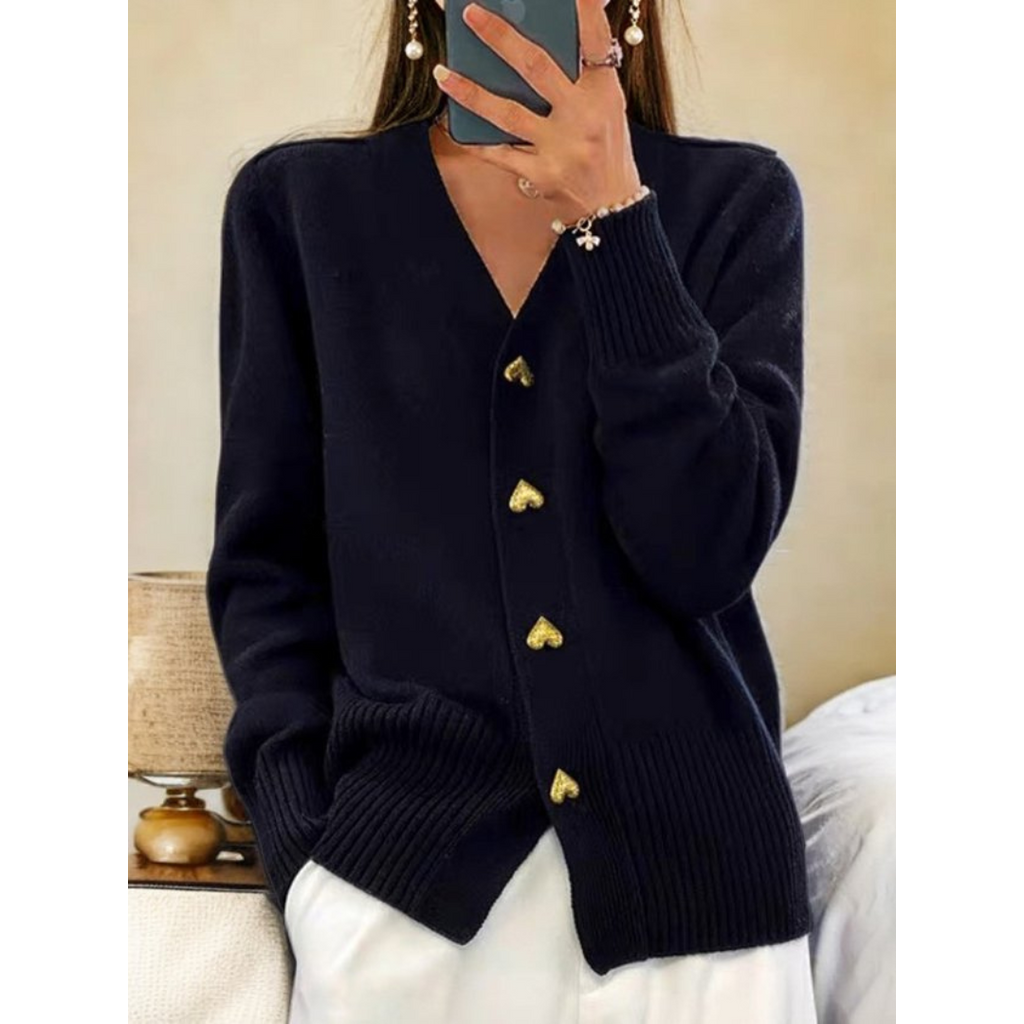 Jolene - Women's Comfort Cardigan with Heart Buttons