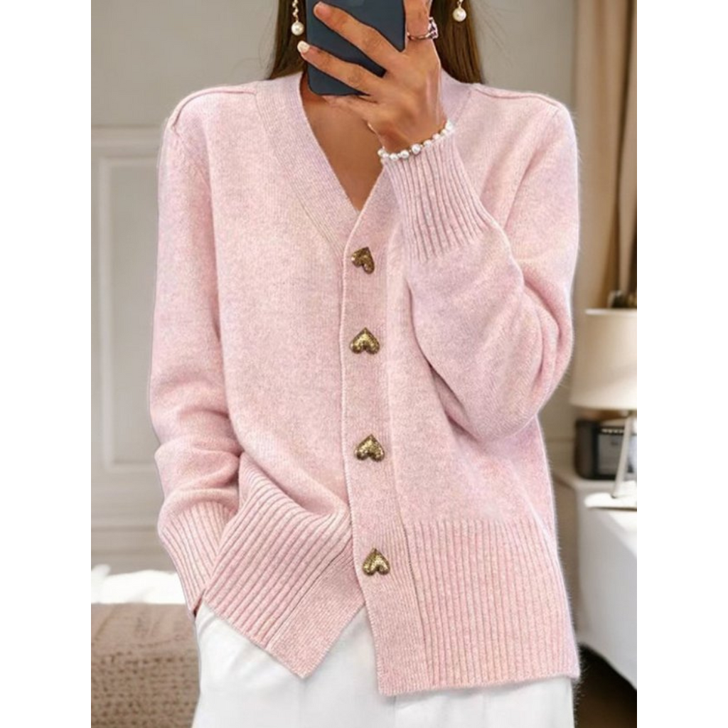 Jolene - Women's Comfort Cardigan with Heart Buttons