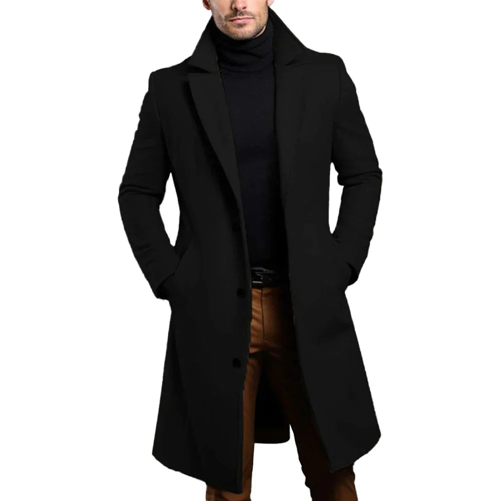 Jude - Men's Classic Long Trench Coat