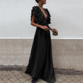 Juniper - Women's Elegant Ruffle Sleeve Maxi Dress
