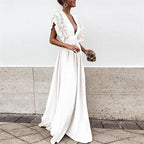 Juniper - Women's Elegant Ruffle Sleeve Maxi Dress