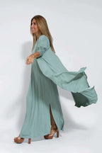 Juno | Women's Elegant Pleated Maxi Dress