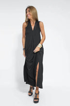 Juno - Women's Elegant Pleated Maxi Dress