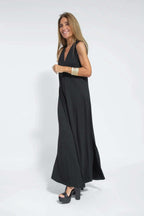 Juno - Women's Elegant Pleated Maxi Dress