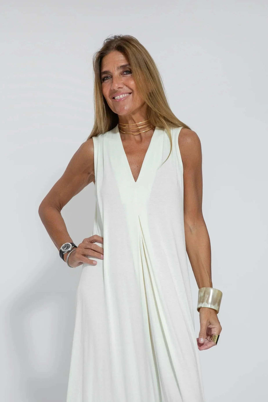 Juno - Women's Elegant Pleated Maxi Dress