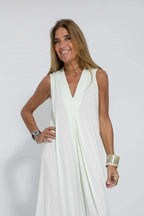 Juno - Women's Elegant Pleated Maxi Dress