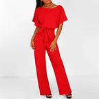 Keira - Women's Elegant Tie-Waist Jumpsuit