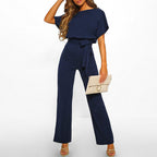 Keira - Women's Elegant Tie-Waist Jumpsuit