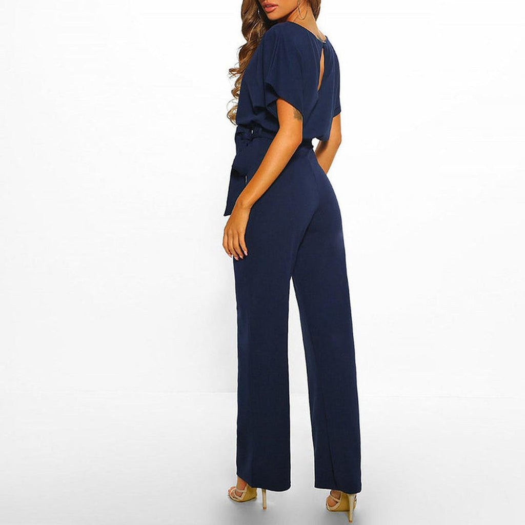 Keira - Women's Elegant Tie-Waist Jumpsuit