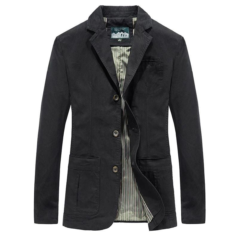 Lachlan - Men's Casual Blazer with Striped Lining