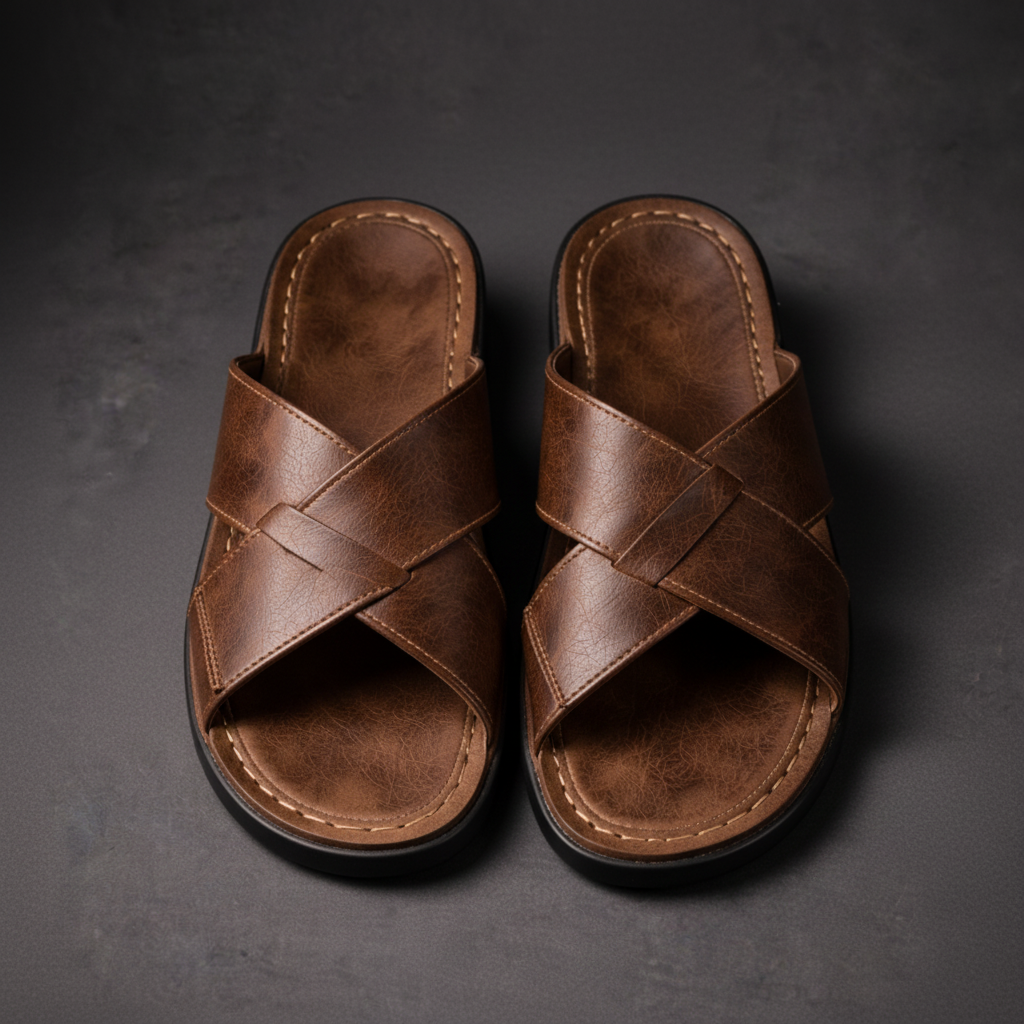 Lachlan - Men's Casual Faux Leather Slide Sandals
