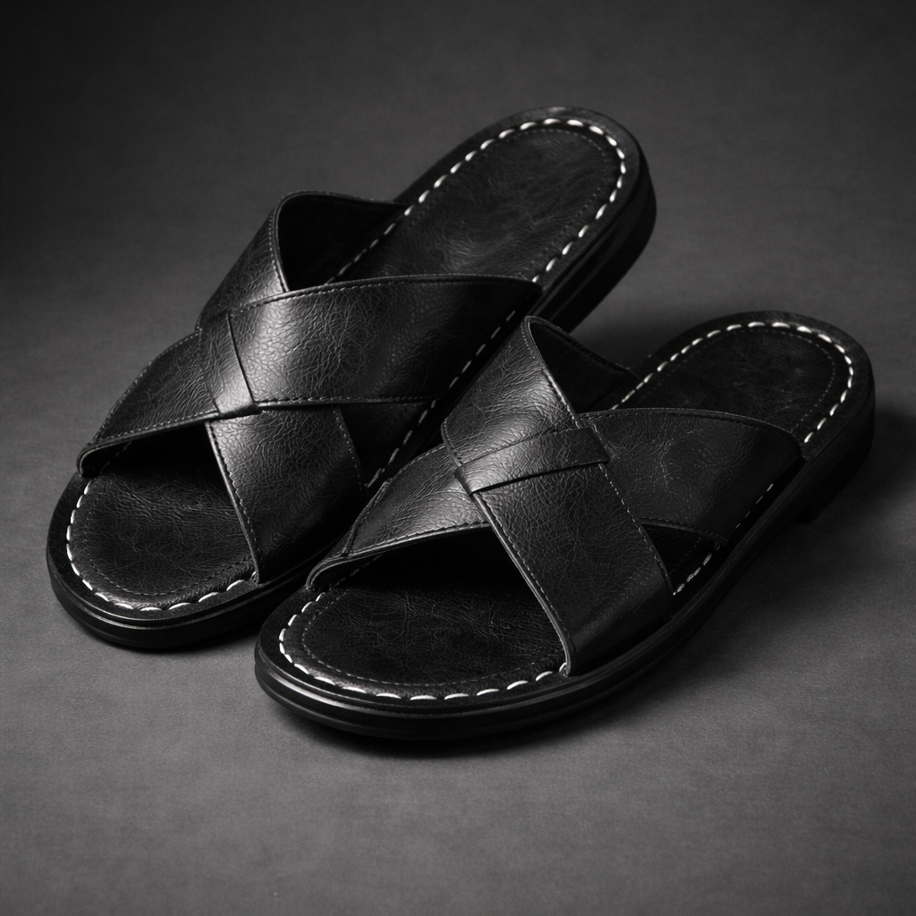 Lachlan - Men's Casual Faux Leather Slide Sandals