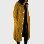 Lena - Women's Knitted Longline Coat with Hood
