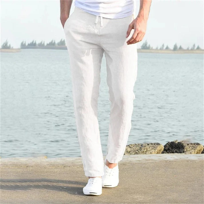 Lennox - Men's Classic Relaxed Fit Linen Trousers