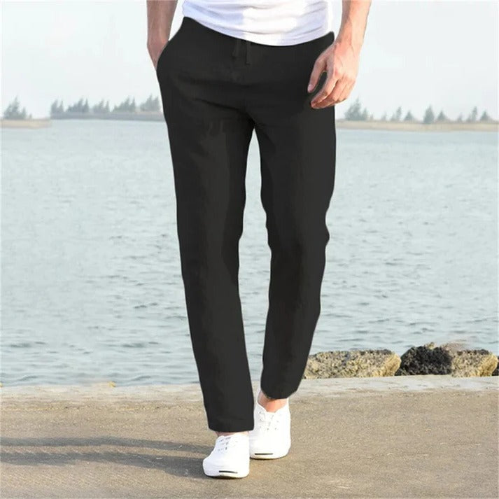 Lennox - Men's Classic Relaxed Fit Linen Trousers