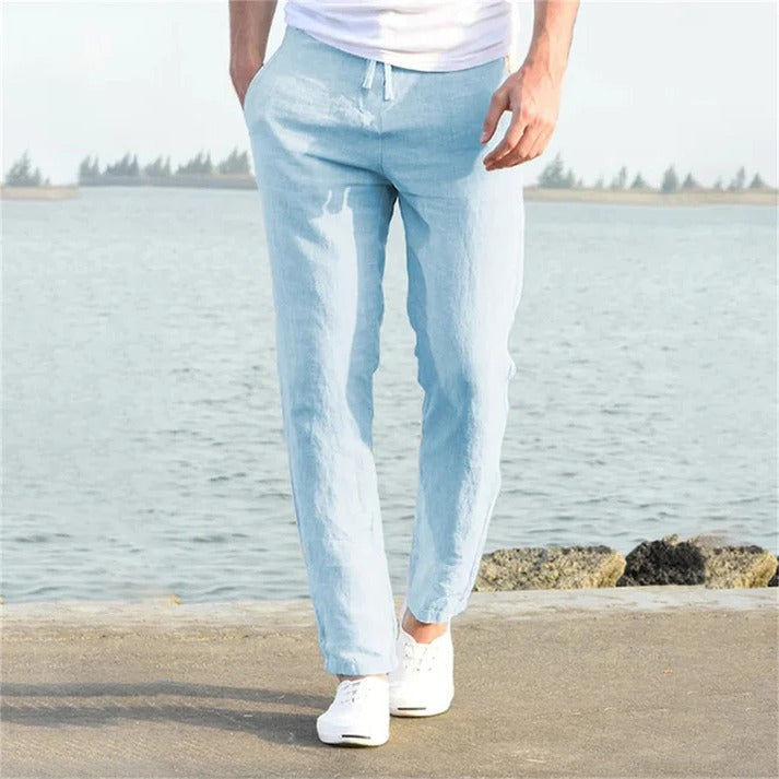 Lennox - Men's Classic Relaxed Fit Linen Trousers