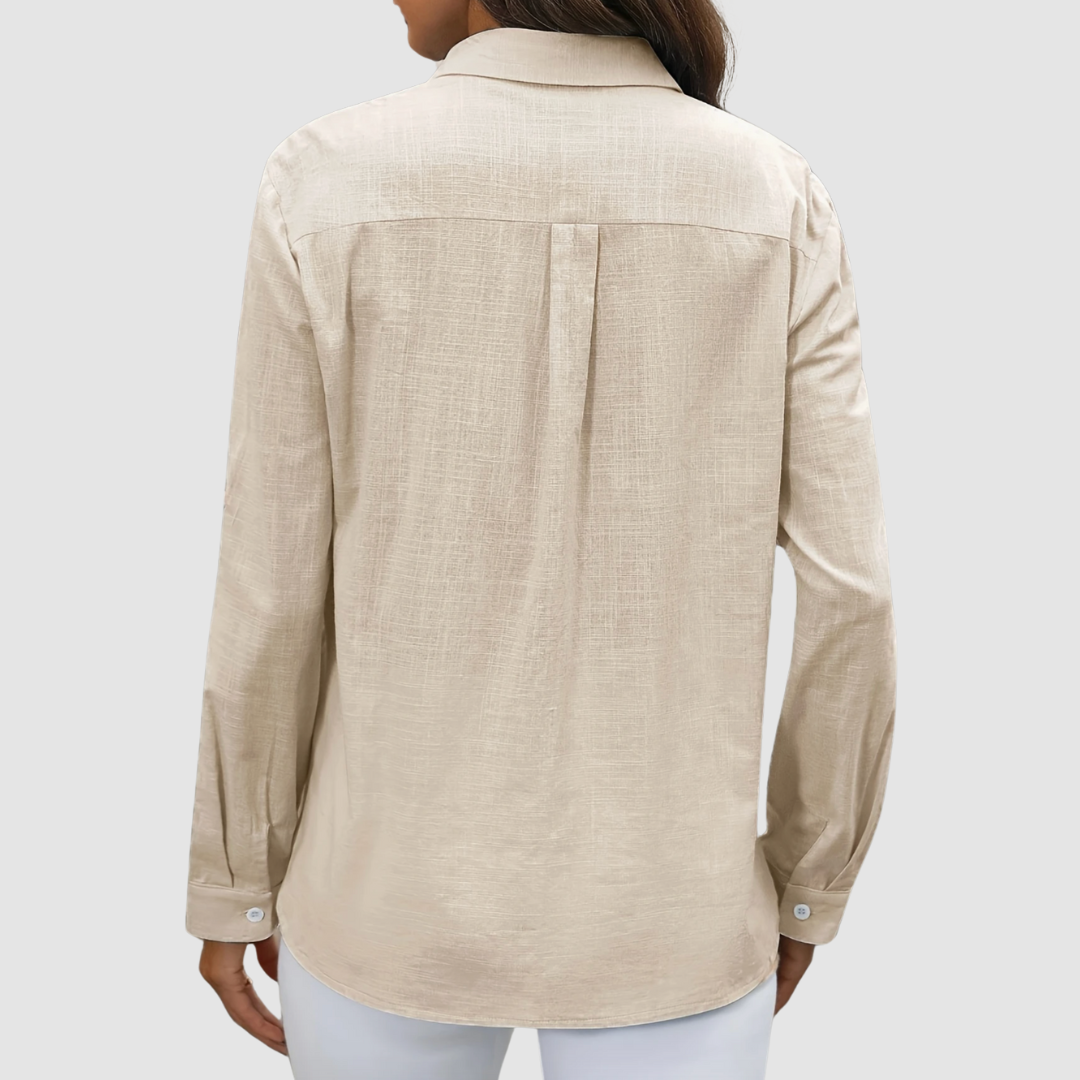 Lennox | Women's Elegant Perfect Blouse with Roll-Up Sleeves