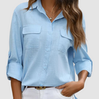 Lennox | Women's Elegant Perfect Blouse with Roll-Up Sleeves