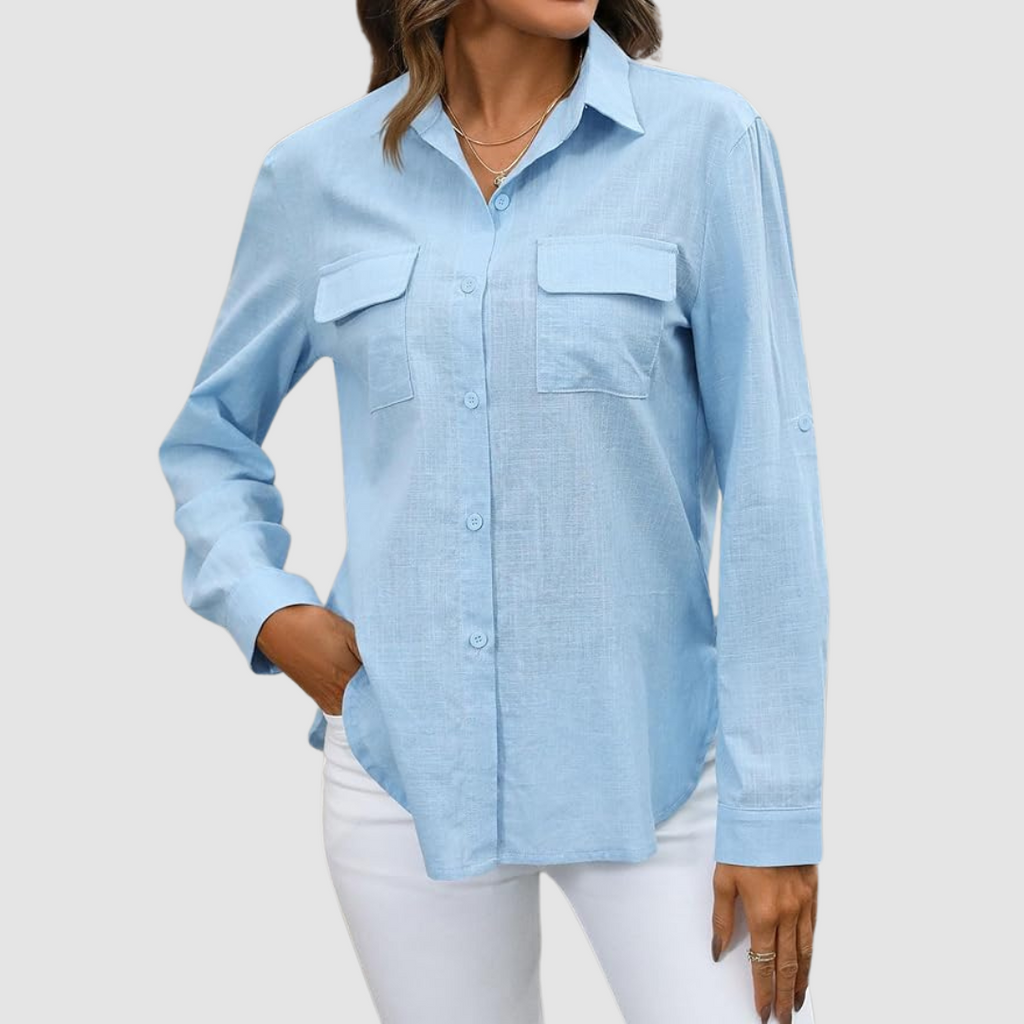 Lennox | Women's Elegant Perfect Blouse with Roll-Up Sleeves