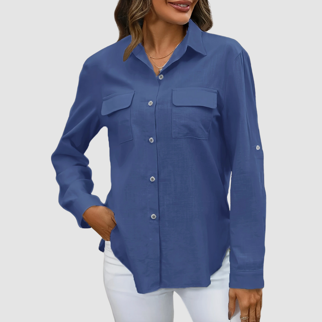 Lennox | Women's Elegant Perfect Blouse with Roll-Up Sleeves