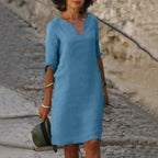 Lenore - Women's Classic V-Neck Shift Dress