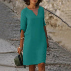 Lenore - Women's Classic V-Neck Shift Dress