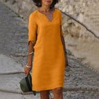Lenore - Women's Classic V-Neck Shift Dress