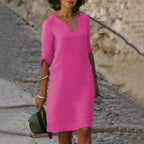 Lenore - Women's Classic V-Neck Shift Dress