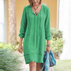 Liora - Women's Casual Long Sleeve Tunic Dress