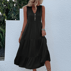 Liora - Women's Casual Sleeveless Tiered Midi Dress