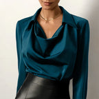 Liora - Women's Elegant Drape Neck Blouse
